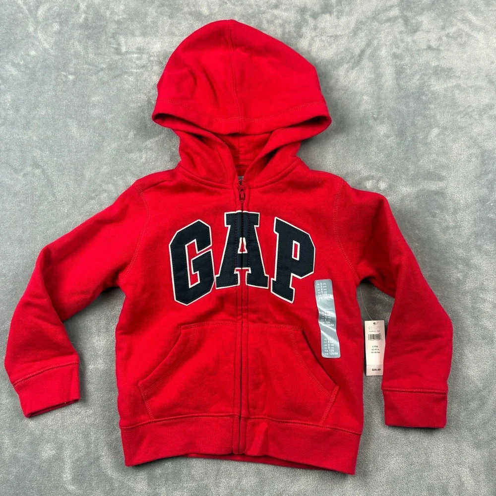 Baby‎ Gap Logo Red Zip Hoodie Logo 5T NWT Classic Cozy Giftable Wardrobe Staple